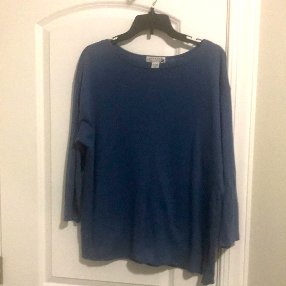 EXPRESS size S linen cotton 3/4 long sleeve tee